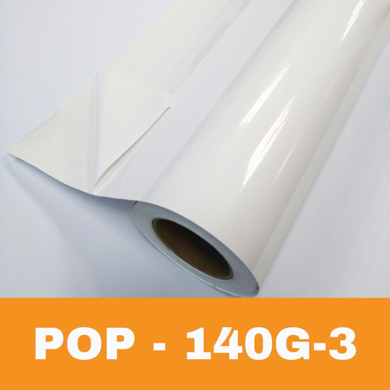 VINIL AUTOADHESIVO PROMOCIONAL, 100MIC, BLANCO BRILLANTE 1,52X50MTS