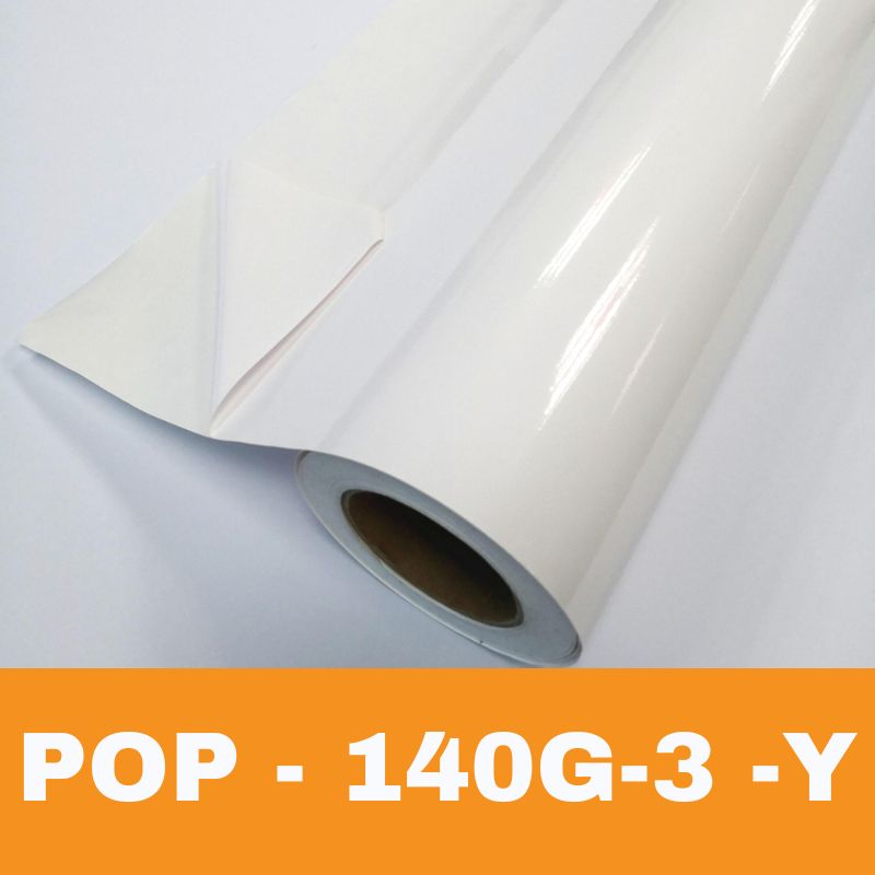 VINIL AUTOADHESIVO PROMOCIONAL, 100MIC, BLANCO BRILLANTE 1,52X50MTS